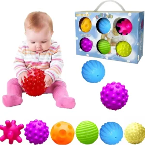 Balles sensorielles Montessori – Jeu d’éveil pour bébé
